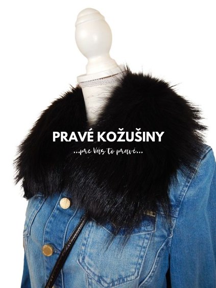 cierny kozusinovy golier