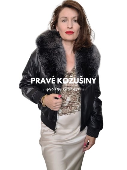 cierna damska kozena bunda