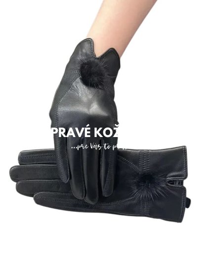cierne damske kozene rukavice