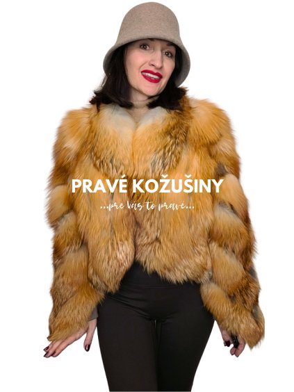 damsky kozuch z pravej hrdzavej lisky