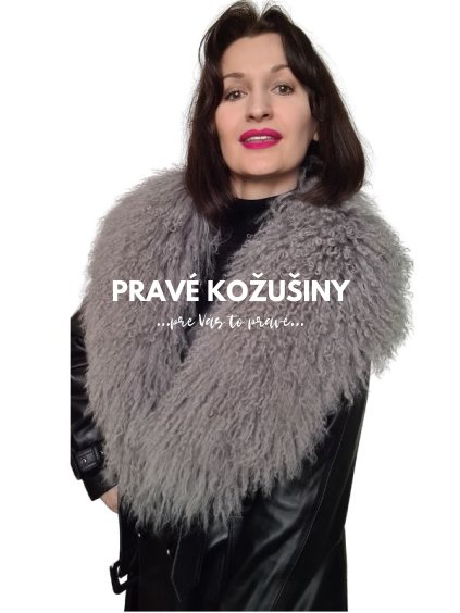 sivy kozusinovy golier