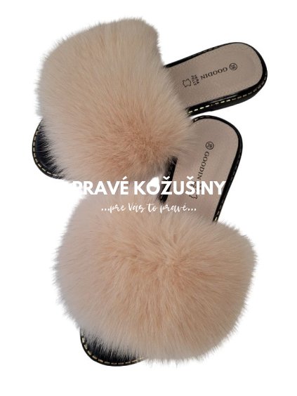 slapky s pravou kozusinou