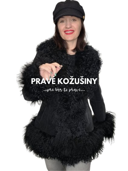 ciečrny kozusok s mongolskou ovcou