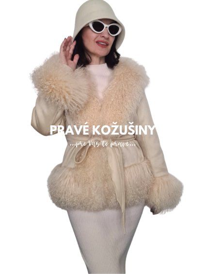 damska bunda kremova