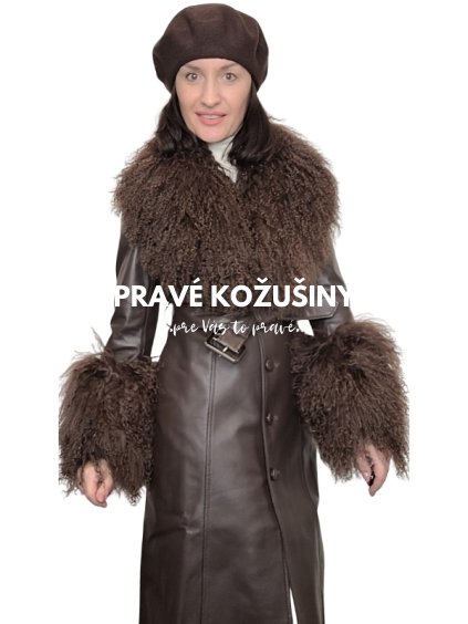 hnedy damsky kozeny kabat