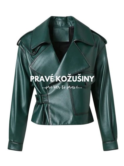 zelena damska kozena bunda