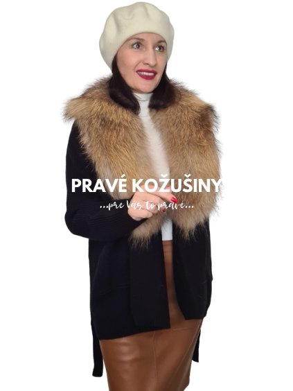 cierny kardigan s kozusinou