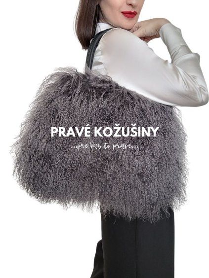 siva kabelka s kozusinou