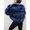 Buklé kabát s pravou striebornou líškou, kráľovsky modrá, K74