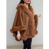 Hnedá kašmírová pelerínka bez kapucne, s líškou, Pe18