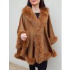 Hnedá kašmírová pelerínka bez kapucne, s líškou, Pe18