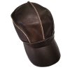 Pánska šiltovka z pravej kože, tmavohnedá, C7S27