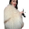 Rôzne dĺžky - Dvojfarebný kožuch z mongolskej ovce BEZ GOLIERA, K305