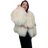 Rôzne dĺžky - Dvojfarebný kožuch z mongolskej ovce BEZ GOLIERA, K305