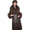 Kožený trenchcoat s mongolskou ovcou, K307