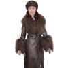 Kožený trenchcoat s mongolskou ovcou, K307