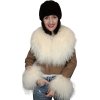 Semišový kožúšok s mongolskou ovcou-zvnútra králik, K309