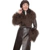 Kožený trenchcoat s mongolskou ovcou, K312