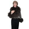 Sivohnedý semišový kožúšok s mongolskou ovcou-zvnútra králik, K309