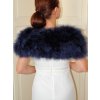 SKLADOM TMAVOSIVÁ - Pelerínka na ramená z peria, Pe7S01