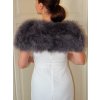 SKLADOM TMAVOSIVÁ - Pelerínka na ramená z peria, Pe7S01