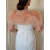 SKLADOM TMAVOSIVÁ - Pelerínka na ramená z peria, Pe7S01