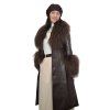 Kožený trenchcoat s mongolskou ovcou, K312