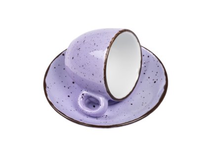 Fialová šálka na espresso iris dots