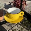IRIS DOTS žltá šálka s podšálkou (Veľkosť 17cl na CAPPUCCINO)