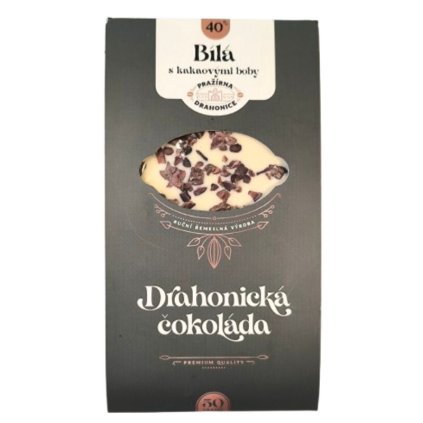 Čokoláda Bílá 40% s boby