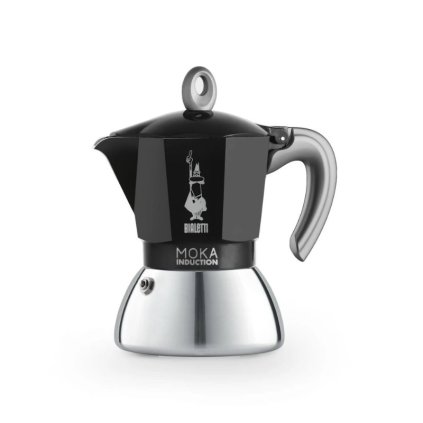 Bialetti Moka konvice Indukce (150ml), 4 šálky, černá