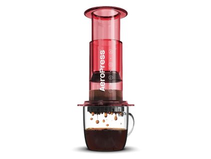 AeroPress Clear červený ruční kávovar