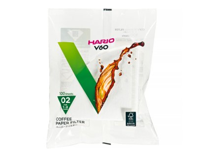 Hario papírové filtry bělené V60-02, 100 ks