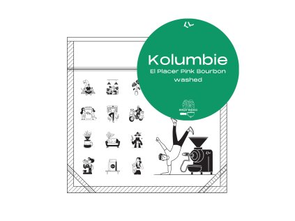 espresso Kolumbie, El Placer Pink Bourbon, washed