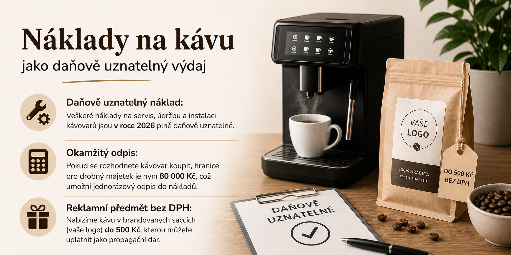 Náklady na kávu jako daňově uznatelný výdaj