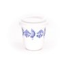poharek na kavu s sebou 180ml stihly moravska keramika bily modra kopretina 02