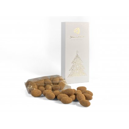 Vánoční mandle v mléčné čokoládě se skořicí - krabička, 150g