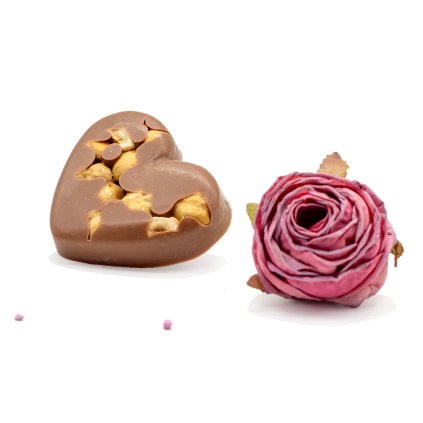 Mini srdíčko z mléčné čokolády s piemonty