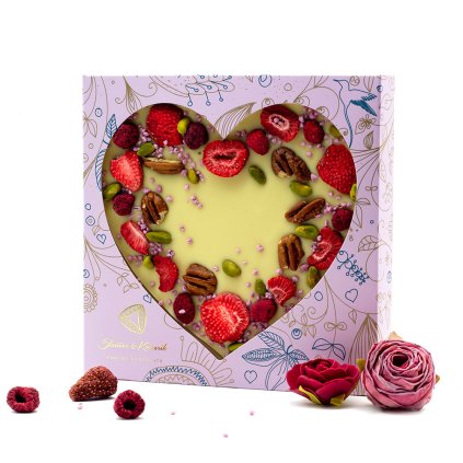 Malé zdobené srdce z bílé čokolády