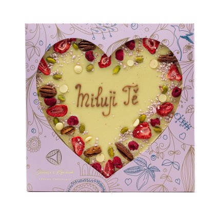 Velké srdce z Bílé čokolády Miluji Tě