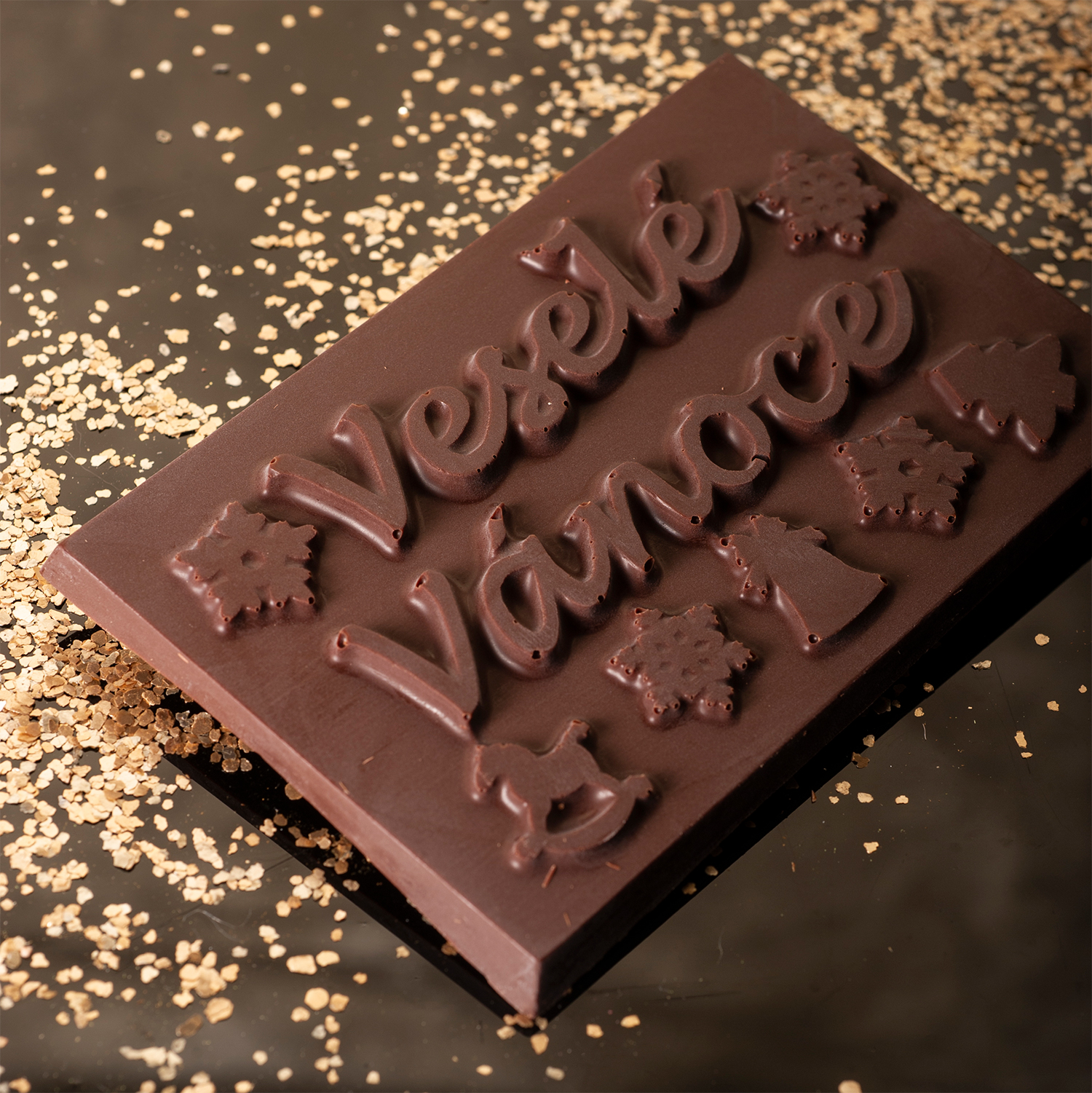 Vánoční čokoláda hořká Veselé Vánoce, 80g