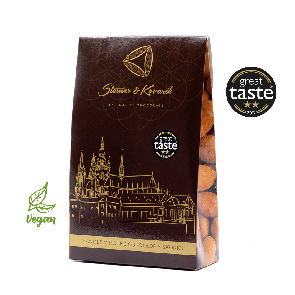 Mandle v hořké čokoládě a skořici, 90 g