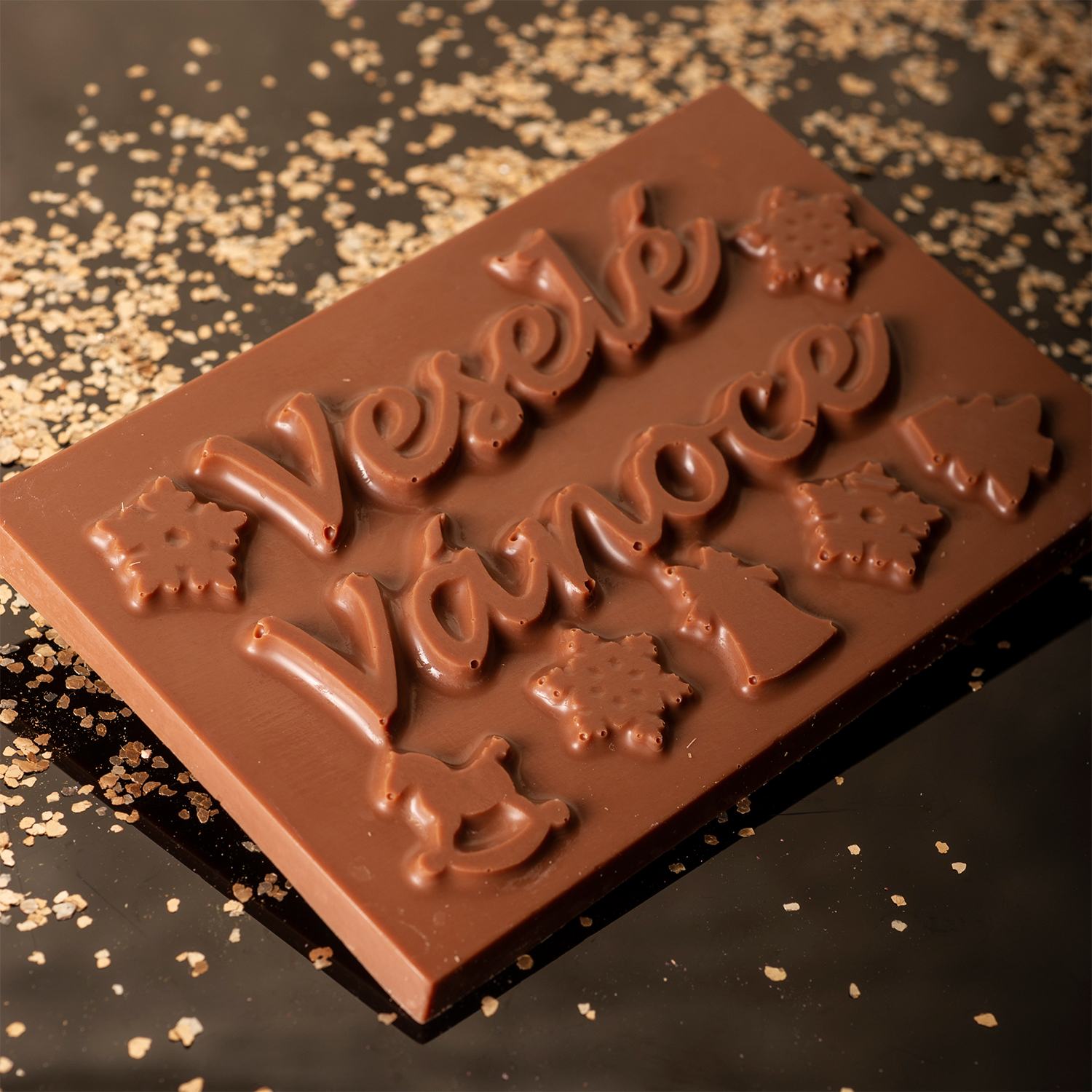 Vánoční čokoláda mléčná Veselé Vánoce, 80g