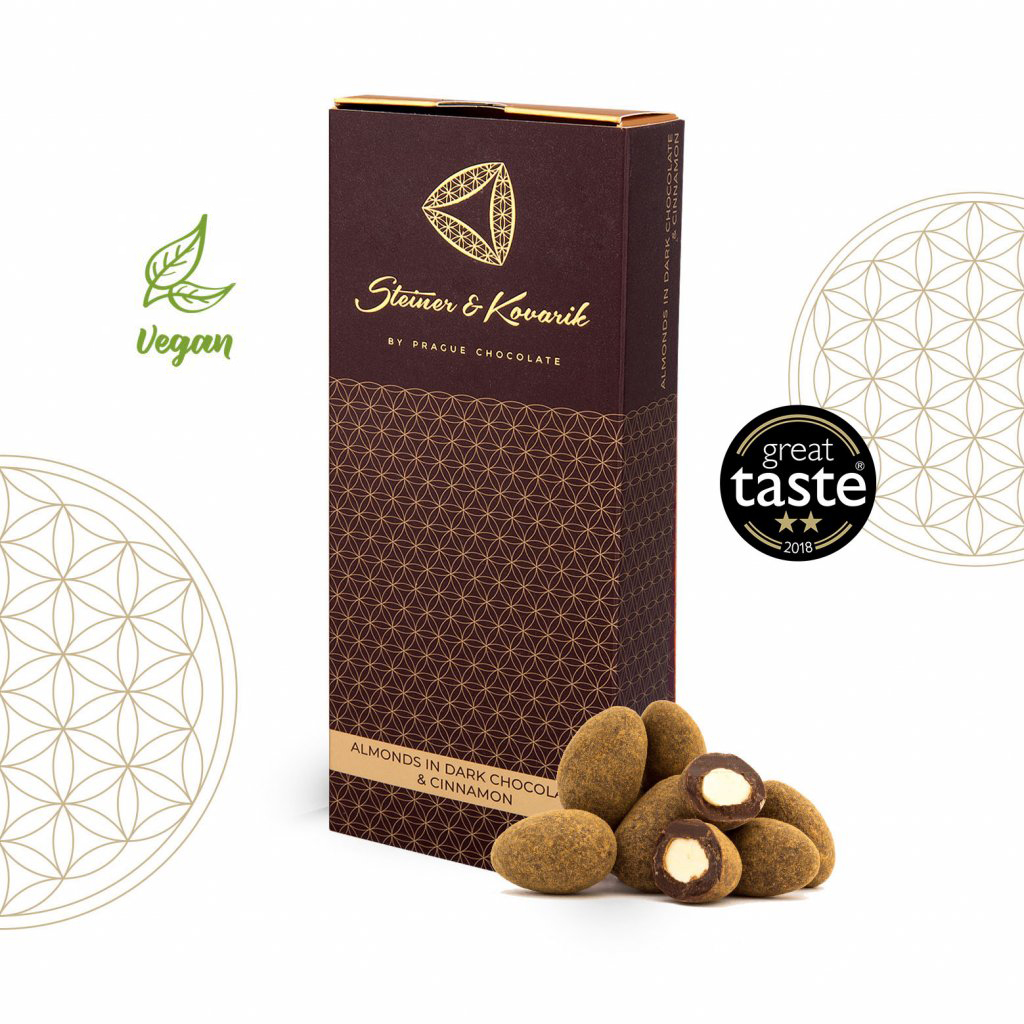 Mandle v hořké čokoládě a skořici, 130 g