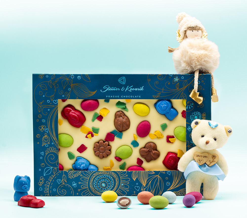 Půlkilová dětská čokoláda, bílá, 500g