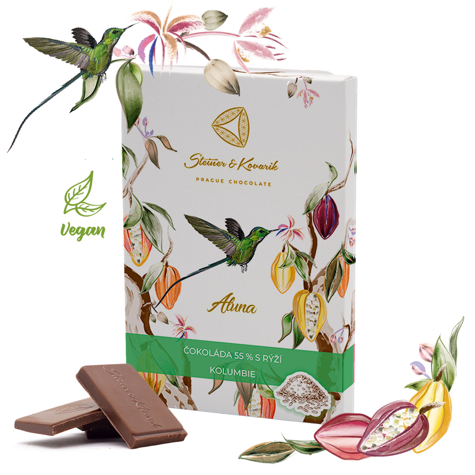 Aluna - čokoláda 55% s rýží, 70 g