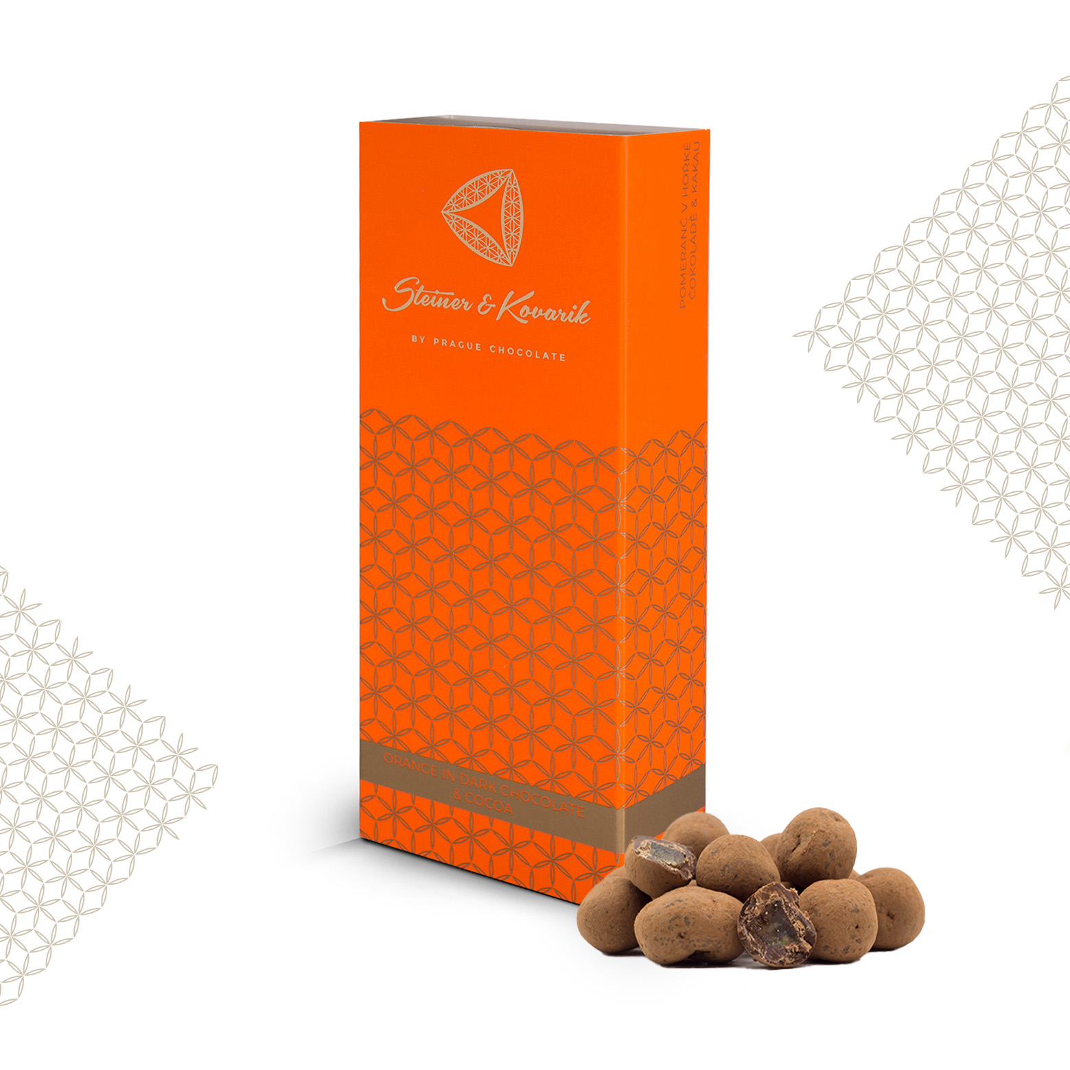 Kousky kandovaného pomeranče v hořké čokoládě a kakau, 130g