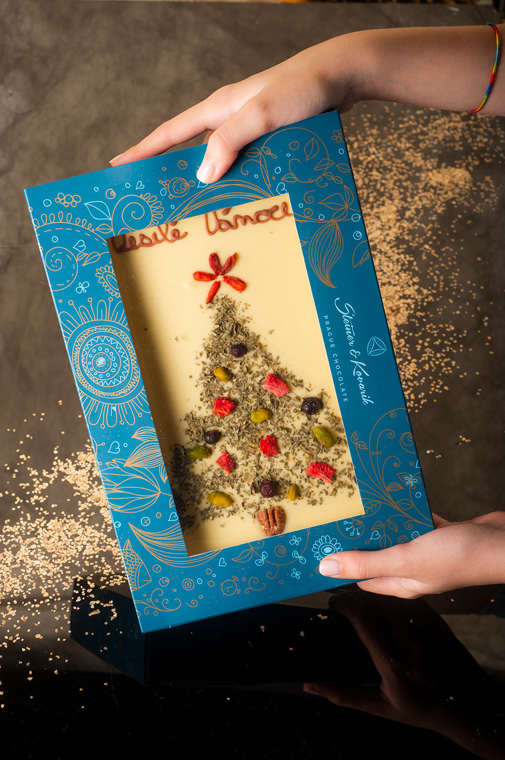 Velká vánoční čokoláda bílá, 500g