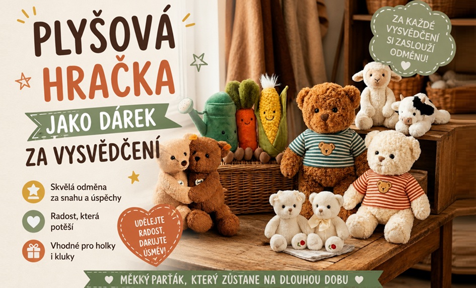 Plyšový parťák jako dárek za vysvědčení