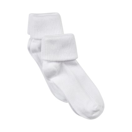 PONOŽKY MINYMO S PŘEHNUTÍM, 2 PÁRY WHITE